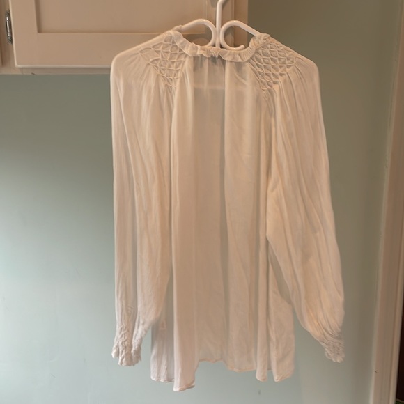 French Connection Long Sleeve Flowy White Blouse - Picture 4 of 6